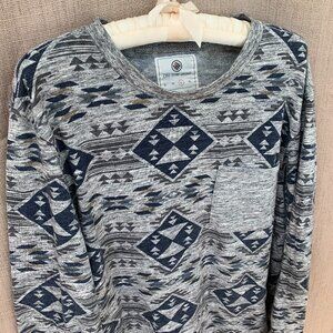 Mens On The Byas Aztec Long Sleeve Sweatshirt Top